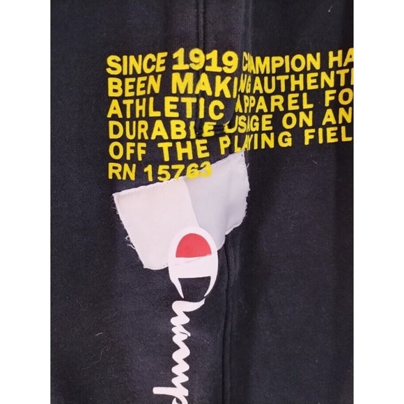 Champion Men Small Black Jogger Pants Sweatpants Snap Pockets Zipper Leg - Picture 10 of 12